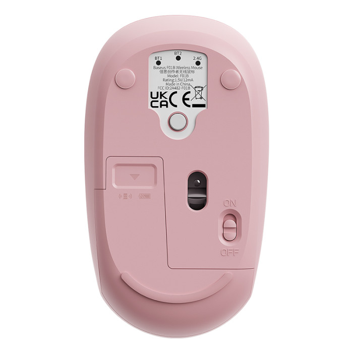 Маніпулятор миша бездротова Baseus F01B Tri-Mode Wireless Mouse Baby Pink