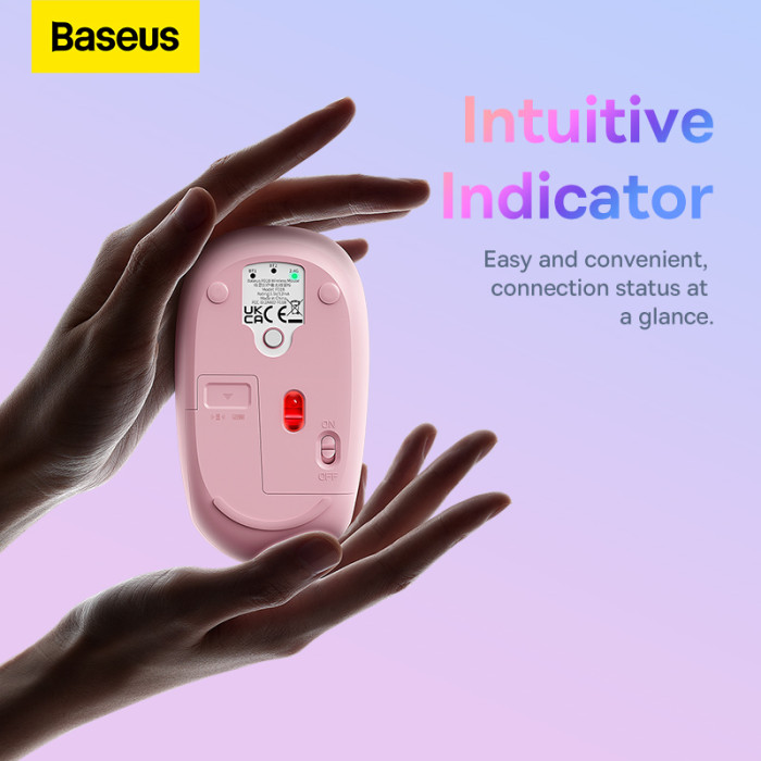 Маніпулятор миша бездротова Baseus F01B Tri-Mode Wireless Mouse Baby Pink