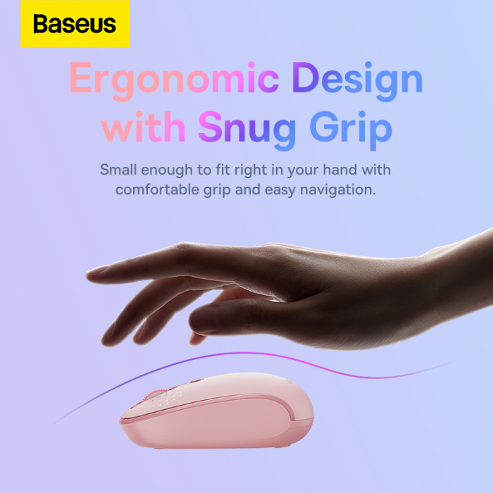 Маніпулятор миша бездротова Baseus F01B Tri-Mode Wireless Mouse Baby Pink
