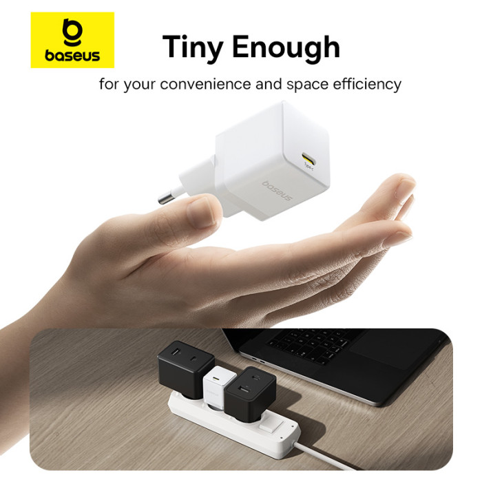 Мережевий зарядний пристрій Baseus Palm Fast Charger 1C 30W EU Moon White