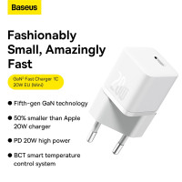 Мережевий зарядний пристрій Baseus GaN5 Fast Charger(mini) 1C 20W EU White