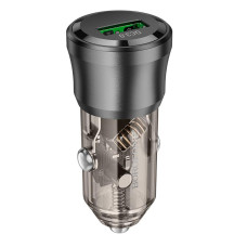Автомобільний зарядний пристрій BOROFONE BZ23 Noble single-port QC3.0 car charger Transparent Black