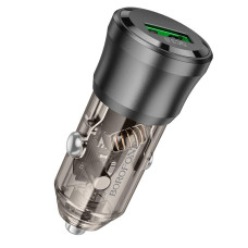 Автомобільний зарядний пристрій BOROFONE BZ23 Noble single-port QC3.0 car charger Transparent Black