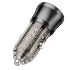 Автомобільний зарядний пристрій BOROFONE BZ23 Noble single-port QC3.0 car charger Transparent Black