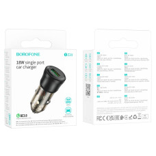 Автомобільний зарядний пристрій BOROFONE BZ23 Noble single-port QC3.0 car charger Transparent Black