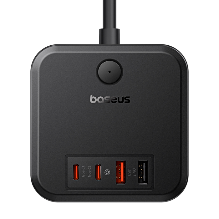 Мережевий зарядний пристрій Baseus PowerCombo Cube Power Strip 3AC+2U+2C 30W 1.5m EU Cluster Black