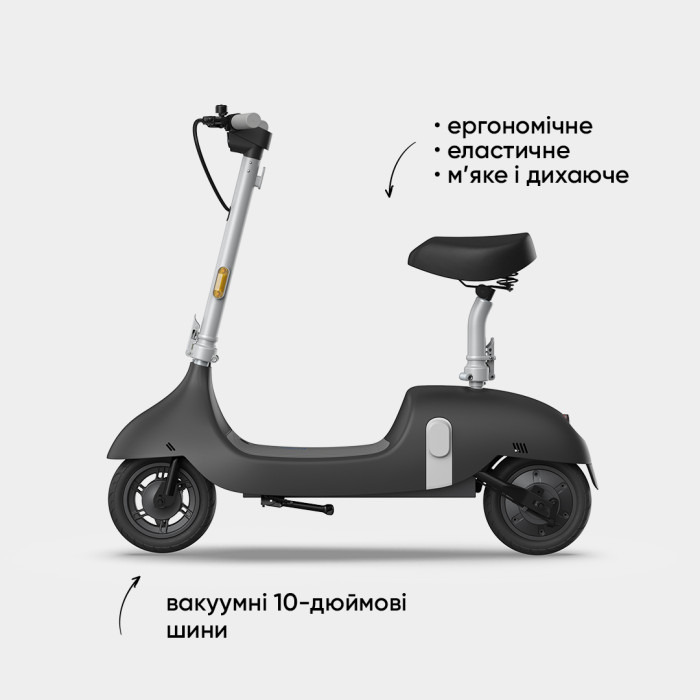 Електросамокат з сидінням OKAI Ceetle PRO EA10C Black 10', 350(900)W, 25Km/h, 10.4Ah, 55Km, 20%, NFC, App, 29kg