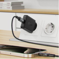 Мережевий зарядний пристрій ACEFAST A65 PD20W GaN single USB-C ultra-thin charger Black