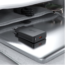 Мережевий зарядний пристрій ACEFAST A65 PD20W GaN single USB-C ultra-thin charger Black