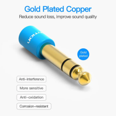 Аудіо перехідник Vention 6.35mm Male to 3.5mm Female Audio Adapter Blue Aluminum Alloy Type (VAB-S01-L)