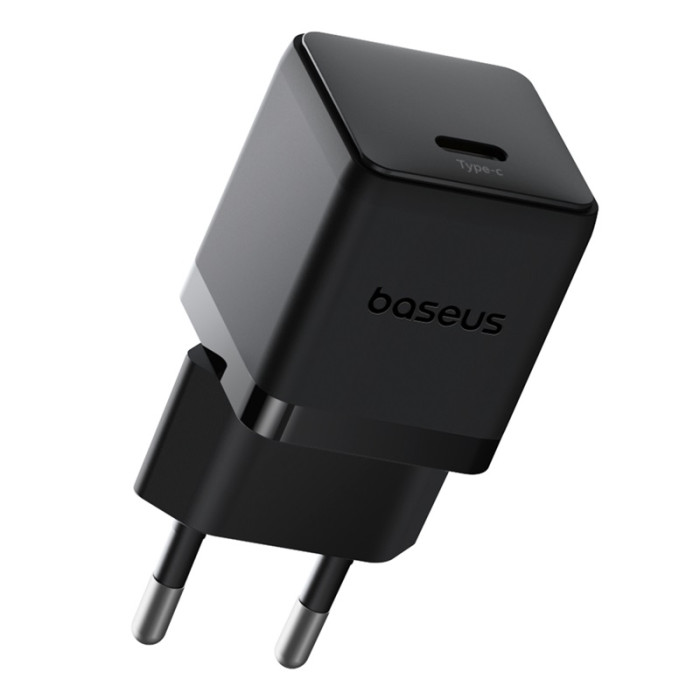 Мережевий зарядний пристрій з кабелем Baseus Palm Fast Charger 1C 20W EU Cluster Black (with Baseus Cable USB-C to USB-C 60W ) 1m Cluster Blac