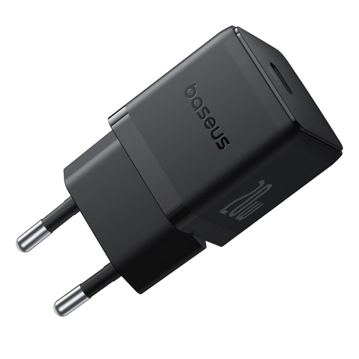 Мережевий зарядний пристрій з кабелем Baseus Palm Fast Charger 1C 20W EU Cluster Black (with Baseus Cable USB-C to USB-C 60W ) 1m Cluster Blac