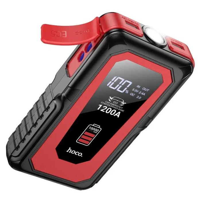 Автомобільний пуско-зарядний пристрій HOCO QS3 Victory car emergency starter power bank (10000mAh) Black