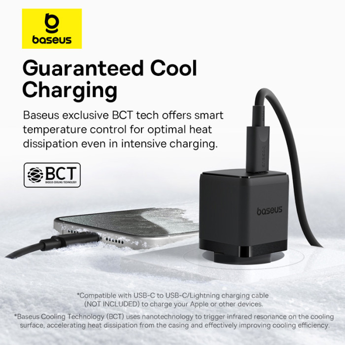 Мережевий зарядний пристрій Baseus Palm Fast Charger 1C 30W EU Cluster Black