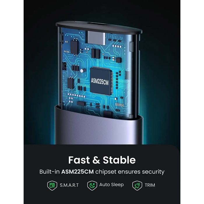 Зовнішня кишеня для накопичувача UGREEN USB-C to M.2 NGFF 5G Enclosure A TO C Cable 50cm