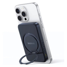 Зовнішній акумулятор Baseus PicoGo Qi2 Magnetic Power Bank with Rotatable Stand 5000mAh 20W Cosmic Black (with Simply Series Charging Cable Type-C