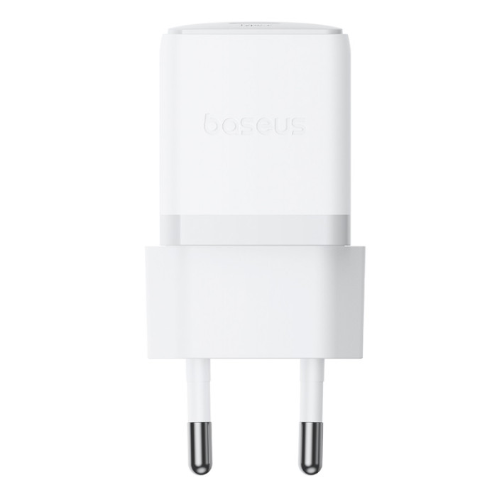 Мережевий зарядний пристрій з кабелем Baseus Palm Fast Charger 1C 20W EU Moon White (with Baseus Cable USB-C to USB-C 1m Moon White)