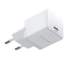 Мережевий зарядний пристрій з кабелем Baseus Palm Fast Charger 1C 20W EU Moon White (with Baseus Cable USB-C to USB-C 1m Moon White)