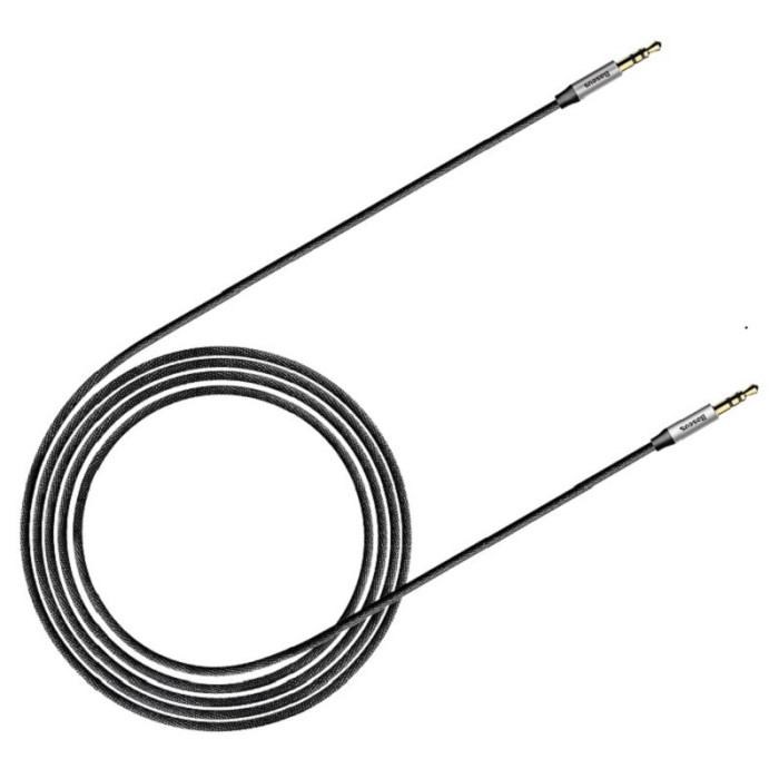 Аудіокабель Baseus M30 3.5mm male to 3.5mm male, nylon braid, 1.5m Silver+Black