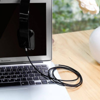 Аудіокабель Baseus M30 3.5mm male to 3.5mm male, nylon braid, 1.5m Silver+Black