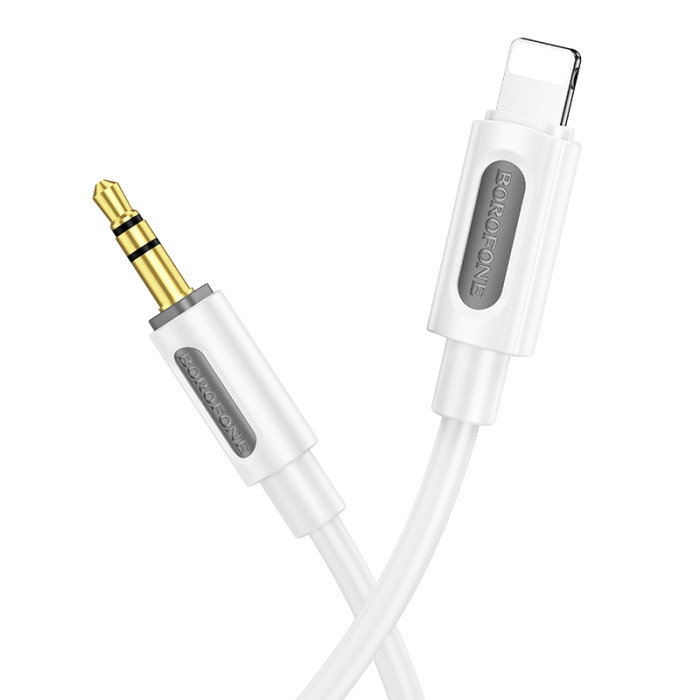 Аудіокабель BOROFONE BL20 iP to 3.5mm male, silicone, 1m, White