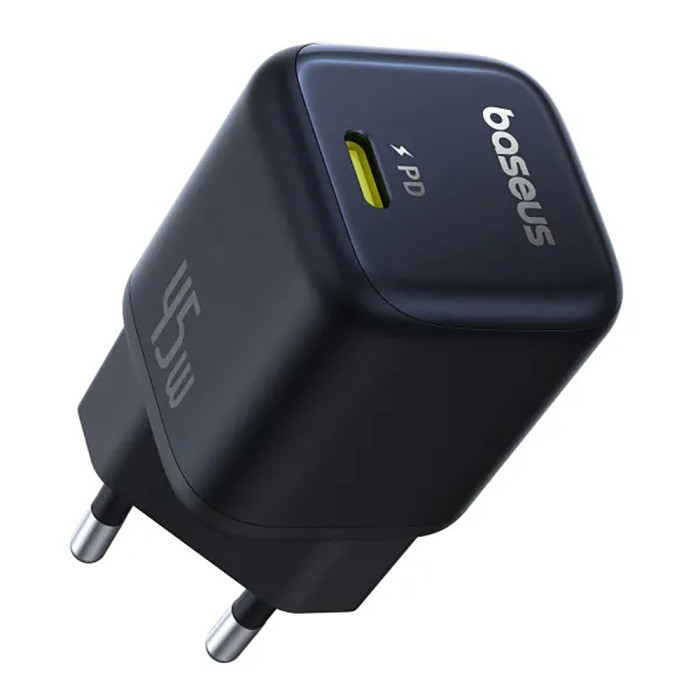 Мережевий зарядний пристрій Baseus PicoGo GaN Fast Charger 1C 45W EU Cosmic Black