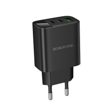 Мережевий зарядний пристрій BOROFONE BA98A Ilustre PD30W (2C1A) charger with digital display (EU) Black