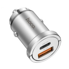Автомобільний зарядний пристрій HOCO NZ10 Handy PD45W+QC3.0 car charger Silver
