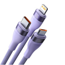 Кабель Baseus Flash Series Ⅱ Two-for-three Charging Cable U+C to M+L+C 100W 1.2m Purple