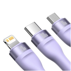 Кабель Baseus Flash Series Ⅱ Two-for-three Charging Cable U+C to M+L+C 100W 1.2m Purple