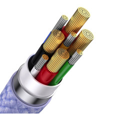 Кабель Baseus Flash Series Ⅱ Two-for-three Charging Cable U+C to M+L+C 100W 1.2m Purple