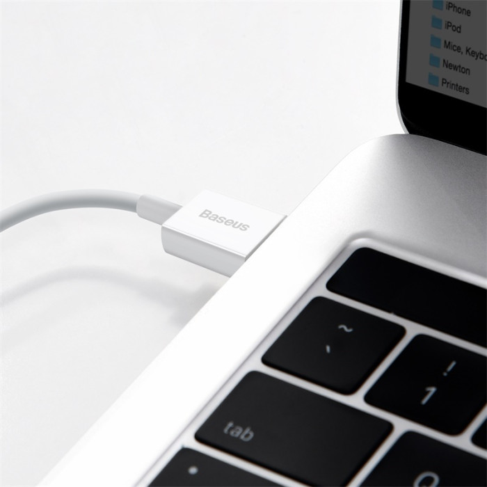 Кабель Baseus Superior Series Fast Charging Data Cable USB to iP 2.4A 0.25m White