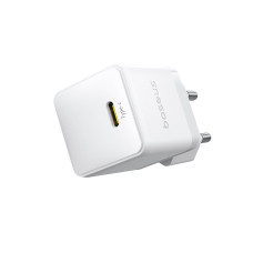 Мережевий зарядний пристрій з кабелем Baseus Palm Fast Charger 1C 30W EU Moon White(With:Baseus Mini White Cable C to C 60W(20V/3A) 1m Moon White)