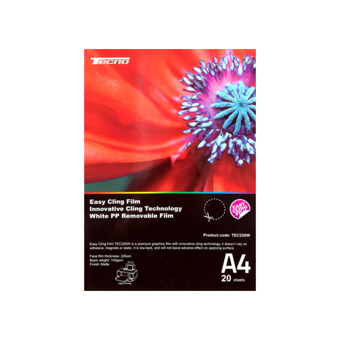 Tecno Easy Cling Film A4 20psc TEC220W