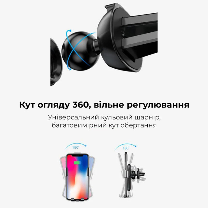 Автотримач для телефона з БЗП Baseus Metal Holder Air Outlet Tarnish