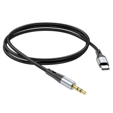 Аудiокабель HOCO UPA22 Type-C to 3.5mm male, silicone, 1m, Black