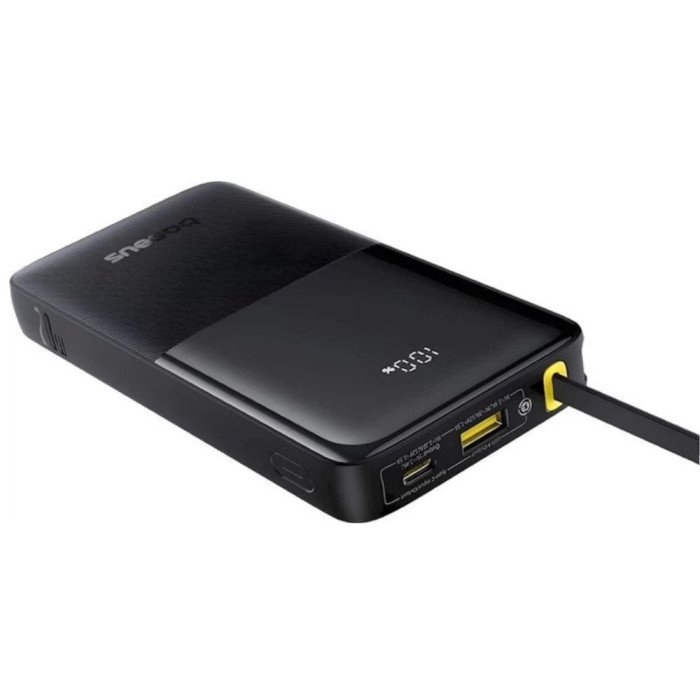 Зовнішній акумулятор Baseus Bipow 2 Digital Display Power Bank With Built-in USB-C Cable 10000mah 20W Cluster Black