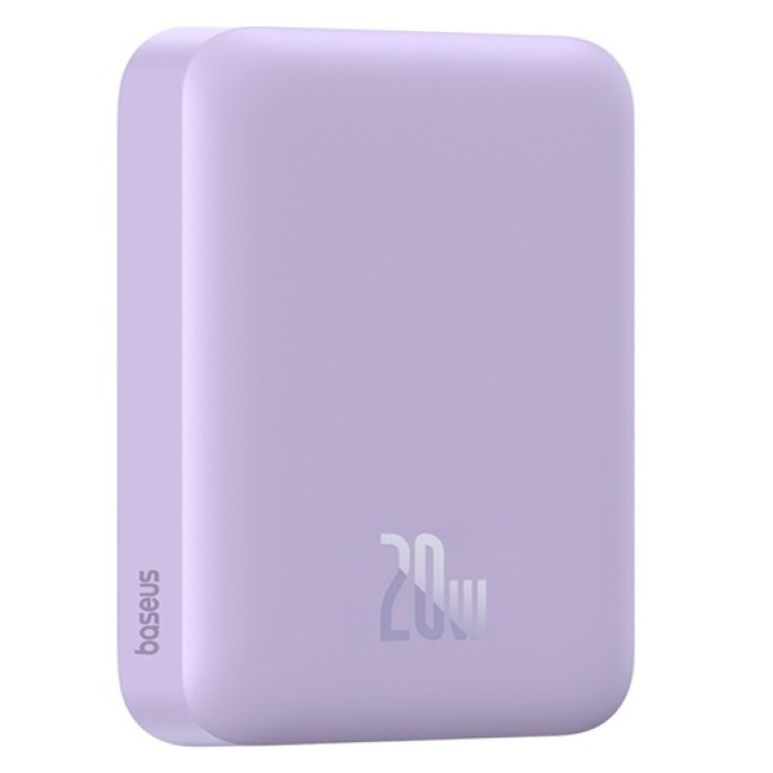 Зовнішній акумулятор Baseus Magnetic Mini Air Wireless Fast Charge Power Bank 6000mAh 20W Nebula Purple（With Simple Series Charging Cable Type-C to