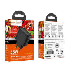 Мережевий зарядний пристрій HOCO CS63A Bright PD65W (1A1C) charger (EU) Black