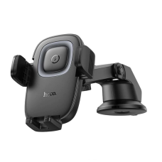 Автотримач для телефона з БЗП HOCO HW32 Crown push-type wireless charging car holder (center console) Black Metal Gray