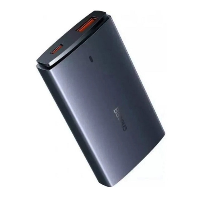 Мережевий зарядний пристрій з кабелем Baseus GaN5 Pro Ultra-Slim Fast Charger C+U 65W Gray((With Mini White Cable C to C 100W(20V/5A) 1m Black)
