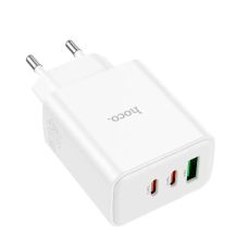 Мережевий зарядний пристрій HOCO C126A Pure power PD40W three-port(2C1A) charger White