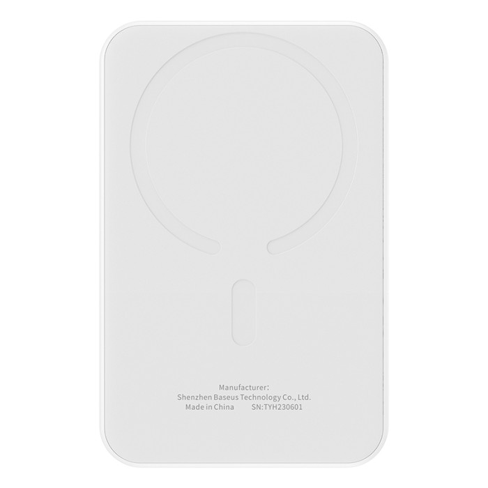 Зовнішній акумулятор Baseus Magnetic Mini Wireless Fast Charge Power Bank 5000mAh 20W Stellar White（With Simple Series Charging Cable Type-C to Typ