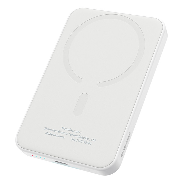 Зовнішній акумулятор Baseus Magnetic Mini Wireless Fast Charge Power Bank 5000mAh 20W Stellar White（With Simple Series Charging Cable Type-C to Typ