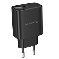 Мережевий зарядний пристрій BOROFONE BA97A Ilustre single-port PD30W charger with digital display (EU) Black