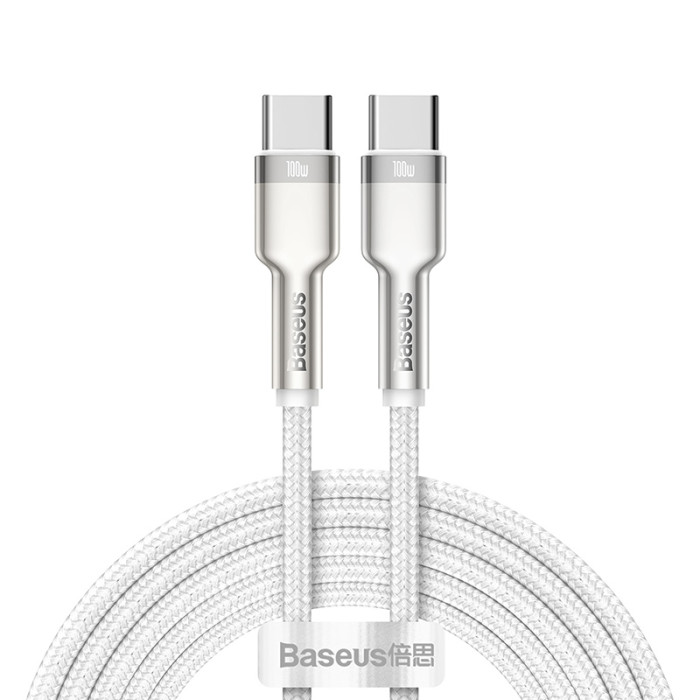 Кабель Baseus Cafule Series Metal Data Cable Type-C to Type-C 100W 2m White