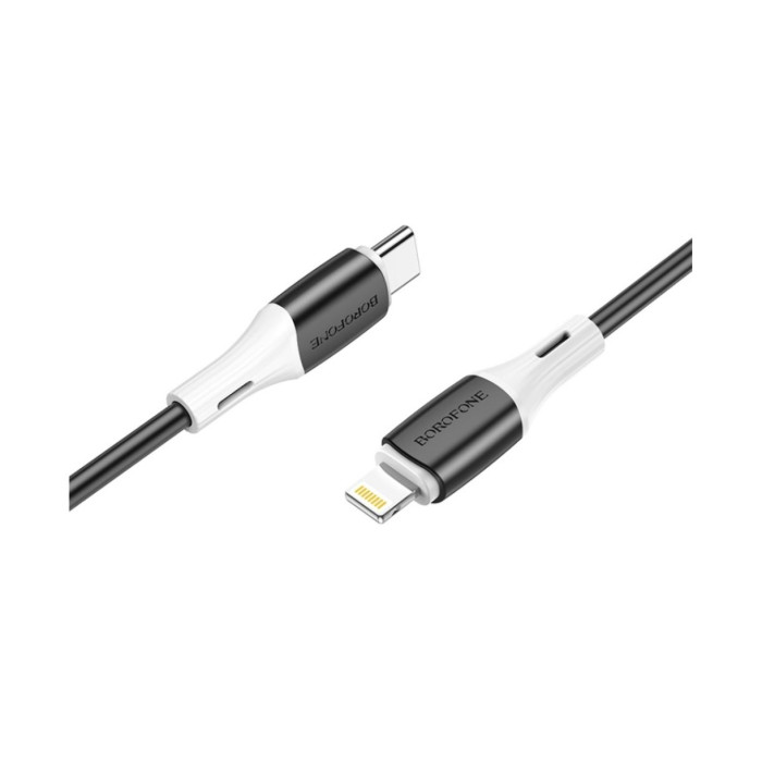 Кабель BOROFONE BX79 Type-C to iP 3A, 20W, 1m,, silicone, silicone connectors, Black