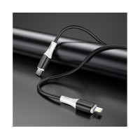 Кабель BOROFONE BX79 Type-C to iP 3A, 20W, 1m,, silicone, silicone connectors, Black