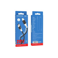 Кабель BOROFONE BX79 Type-C to iP 3A, 20W, 1m,, silicone, silicone connectors, Black