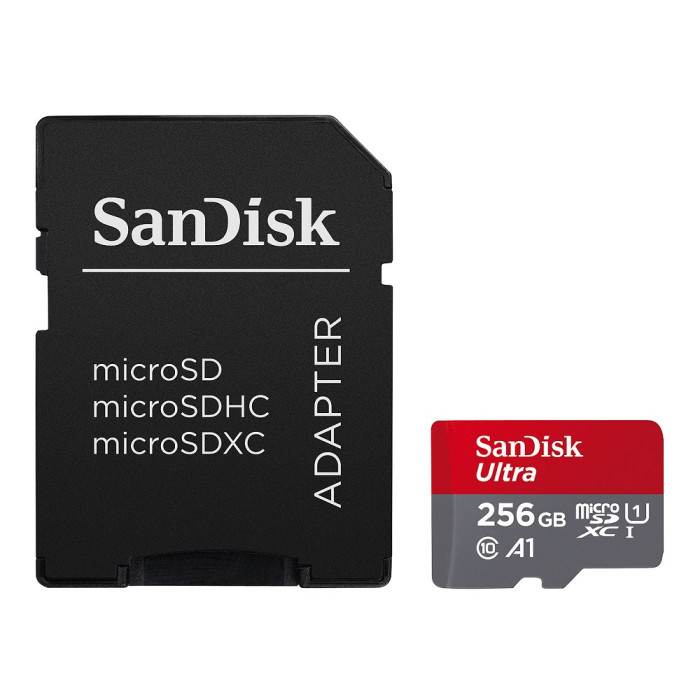 Карта пам'яті microSDXC (UHS-1) SanDisk Ultra 256Gb class 10 A1 (150MB/s) (adapter SD)